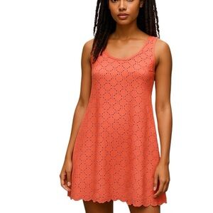 Title Nine Nimblene Orange Lasercut Stretch Outdoor Active Dress Women’s Medium